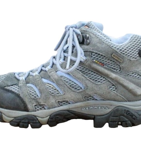Merrell Shoes - Merrell Moab 2 Mid Gray Periwinkle Suede Mesh WP Hiking Boots Size 8.5